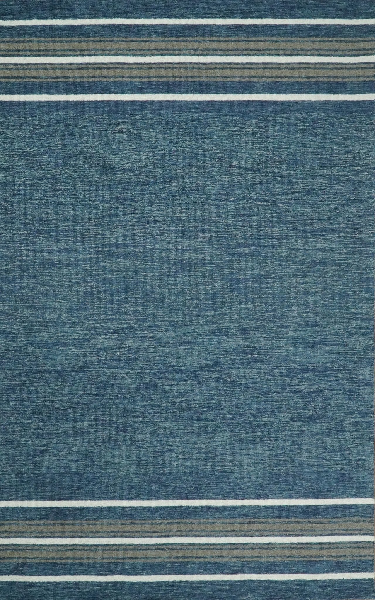 Modern Solid Design Blue Hand Tufted Wool Area Rug