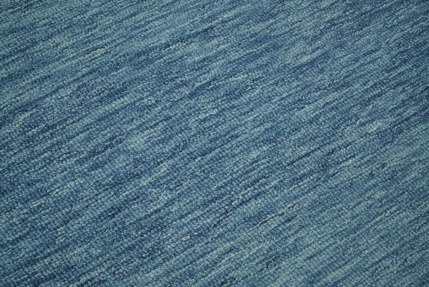 Modern Solid Design Blue Hand Tufted Wool Area Rug
