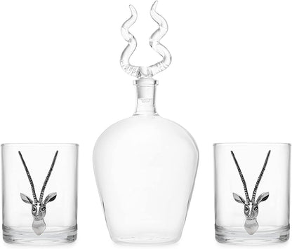 Stag Antler Whiskey Decanter Set