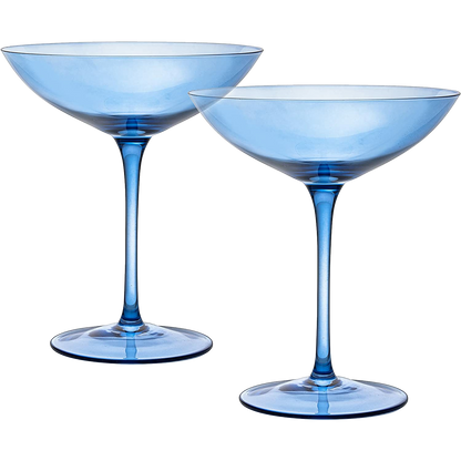 Champagne Coupes 12oz Cobalt Blue