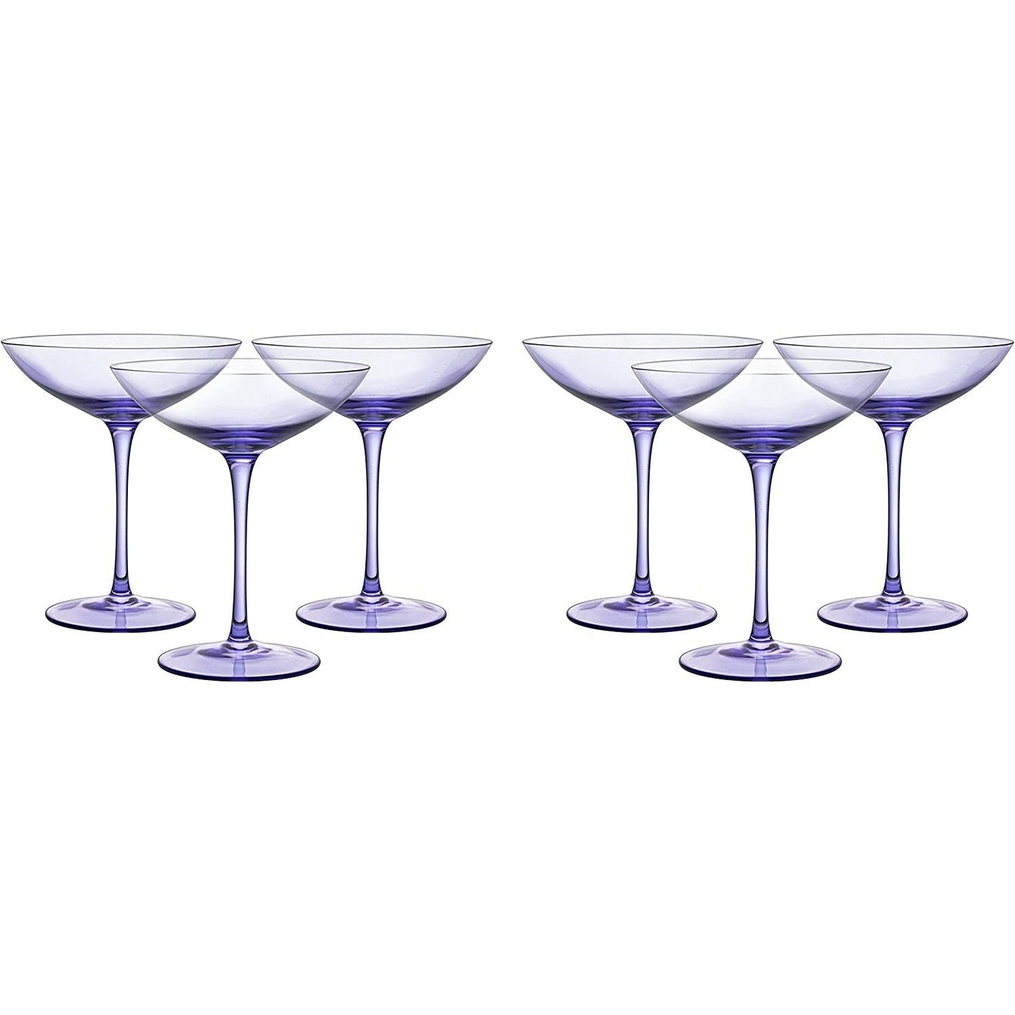 Lavender Champagne Coupes 12oz Set of 6