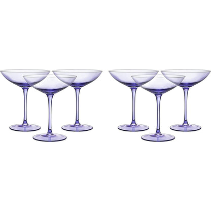 Lavender Champagne Coupes 12oz Set of 6