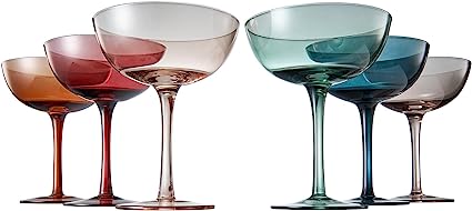 Cocktail & Champagne Coupe Glasses 7oz Set of 6