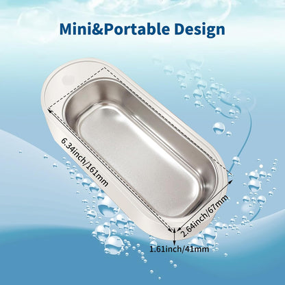 Jewelry Cleaning Ultrasonic Machine, 43Khz Ultrasonic Glasses & Eyeglass Cleaner, 440ML Capacity for Jewelry, Dentures, Shaver Heads - Fast & Deep Cleaning