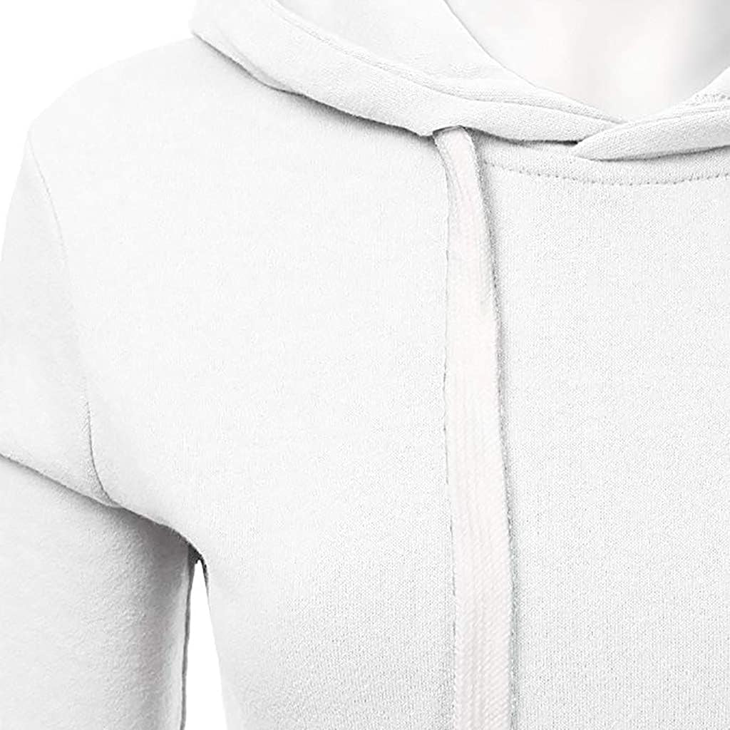 Women'S Fall Fashion Hoodies, plus Size Comfy Solid Sweatshirt Long Sleeve Pocket Athletic Hooded Pullover for Ladies