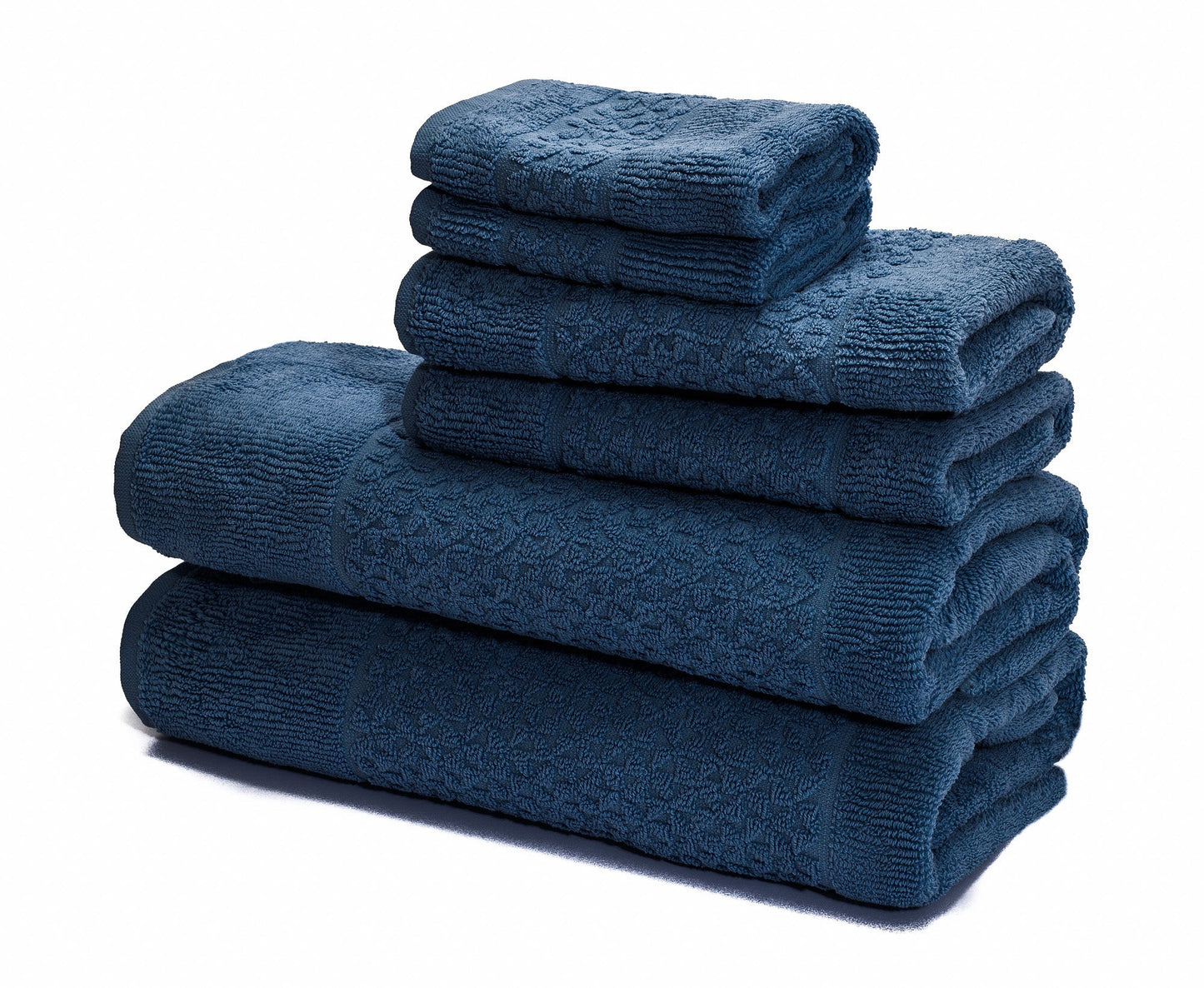Mei-Tal Turkish Cotton Jacquard 6-Piece Towel Set – Soft & Stylish