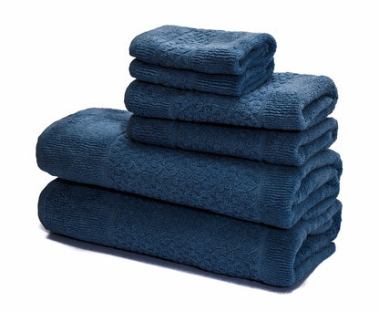 Mei-Tal Turkish Cotton Jacquard 6-Piece Towel Set – Soft & Stylish