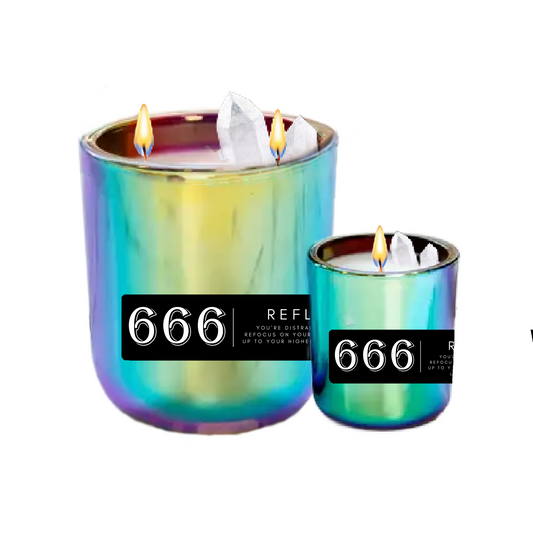 666 Angel Number Candle (Reflect) by Energy Wicks