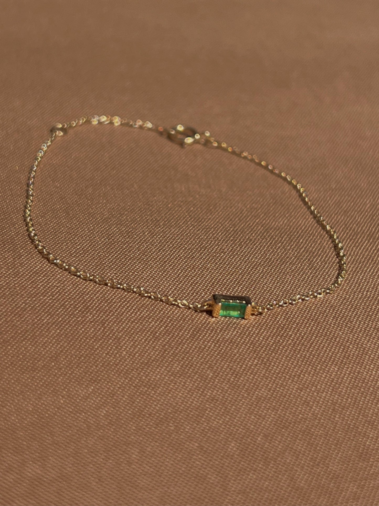 14k Yellow Gold Emerald Bracelet by Toasted Jewelry