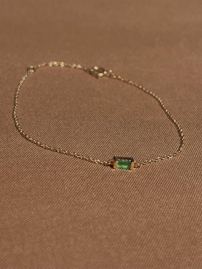 14k Yellow Gold Emerald Bracelet by Toasted Jewelry