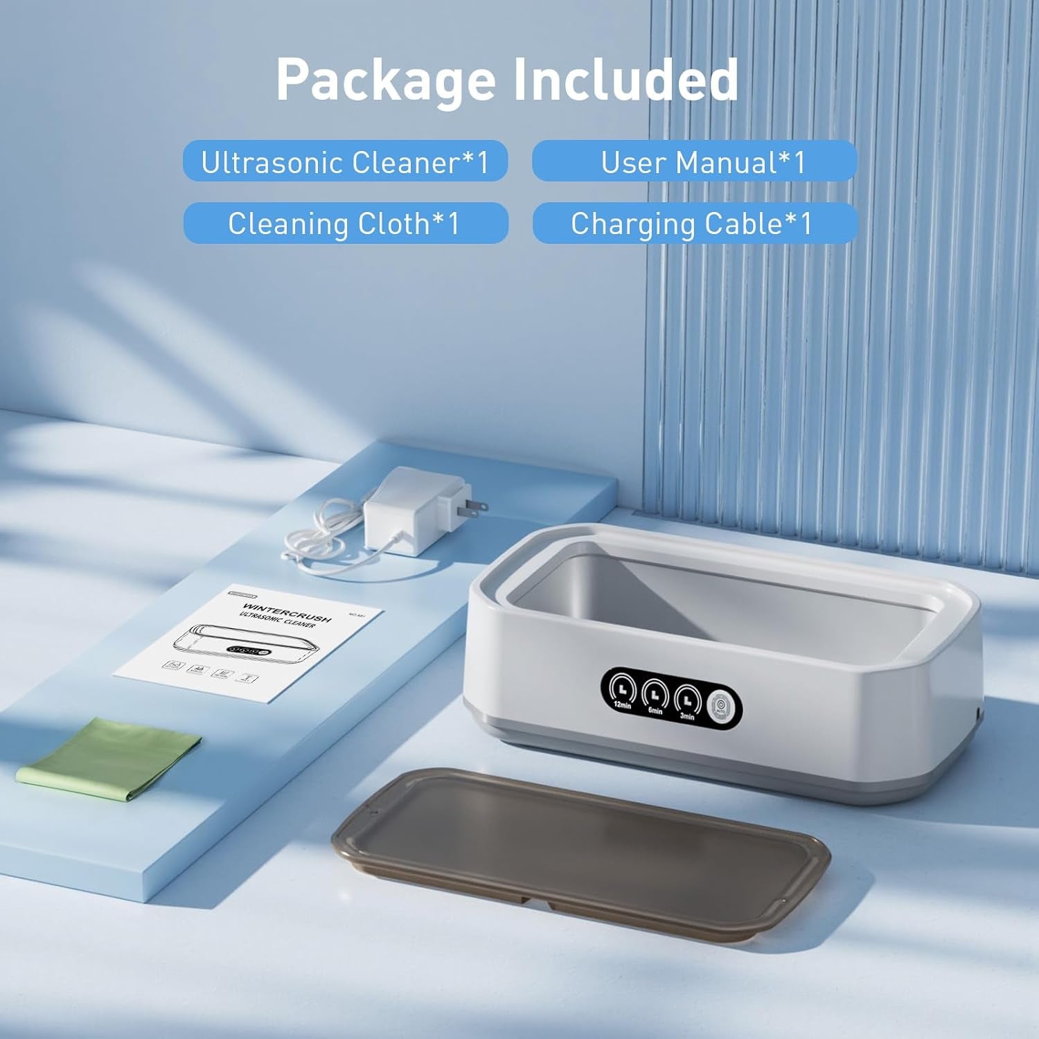 Ultrasonic Retainer Cleaner for Tooth: 50Khz Jewelry Cleaner Deep Cleaning Machine - 650ML Dental Cleaning Pod for Dentures/Mouth Guards/Eyeglasses-3 Timers -Stainless Steel, Reliable Use