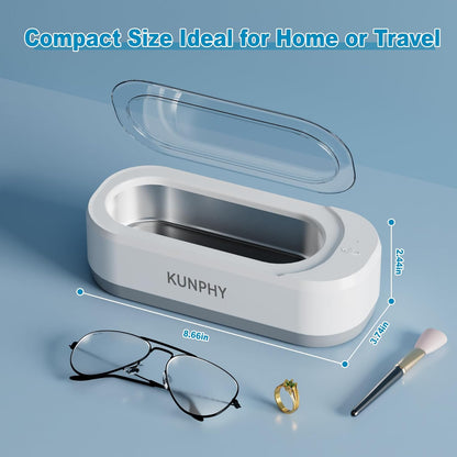 Ultrasonic Jewelry Cleaner, Jewelry Cleaner Machine 12Oz 46Khz, Professional Sonic Cleaner with One-Touch Operation, Sonic Cleaner for Rings, Glasses, Jewelry, Dentures White