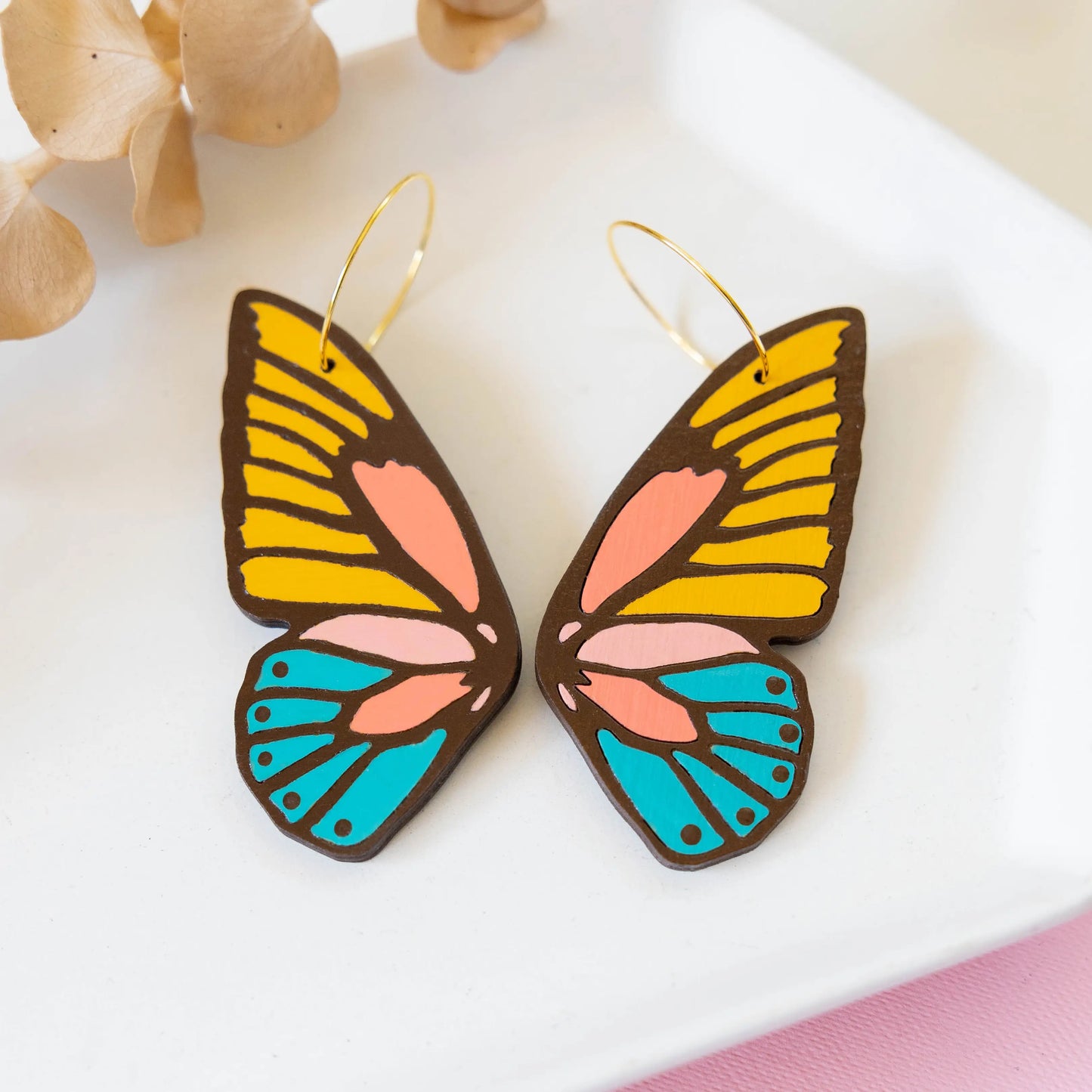 70s Butterfly Hoops by LE CHIC MIAMI