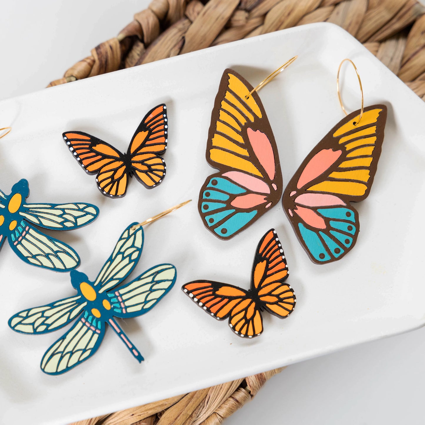 70s Butterfly Hoops by LE CHIC MIAMI