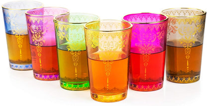 Moroccan Colored Glasses 6oz Set of 6