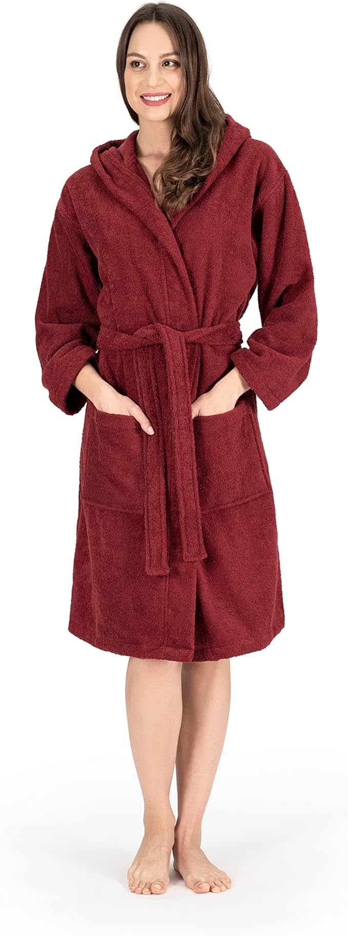 NINE WEST Unisex Bathrobe, 100% Turkish Cotton Hooded Terry Robe, High Absorbent & Quick Dry by Classic Turkish Towels