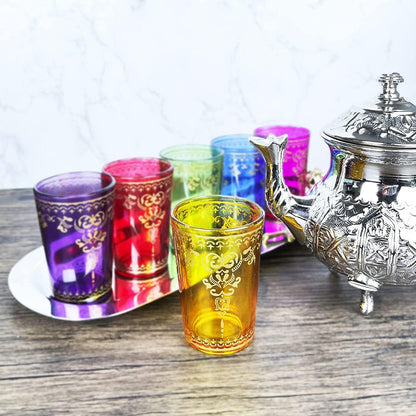 Moroccan Colored Glasses 6oz Set of 6