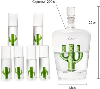 Tequila Cactus Decanter Set