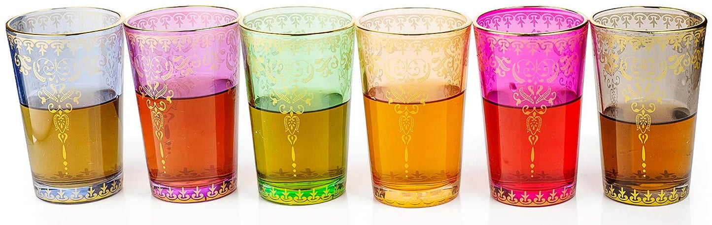 Moroccan Colored Glasses 6oz Set of 6