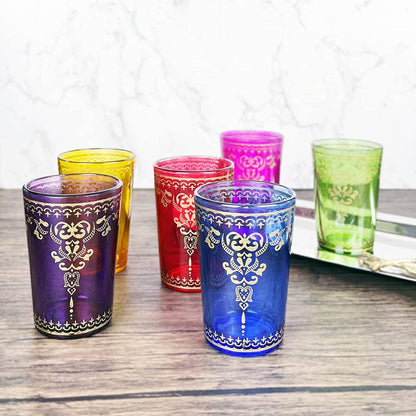 Moroccan Colored Glasses 6oz Set of 6