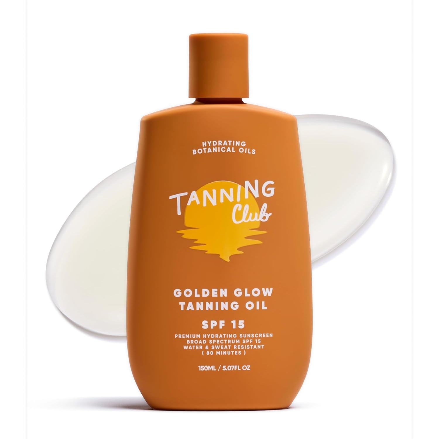 Golden Glow Tanning Oil with SPF 15 - Lightweight Hydrating Sunscreen with Coconut, Carrot, and Shea Butter - Water and Sweat Resistant (80 Minutes) - 150 Ml