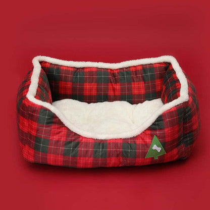 Luxury Festive Pet Haven - Cozy Christmas Sofa Bed For Dogs And Cats by Dog Hugs Cat