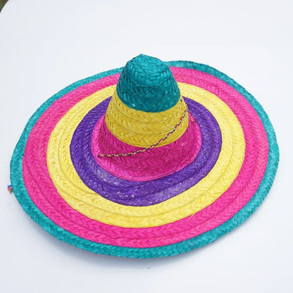 Sombrero Mexican Party Hat Summer Party Halloween Sun Hat Colorful Wide Brim Decor Straw Hats Outdoor