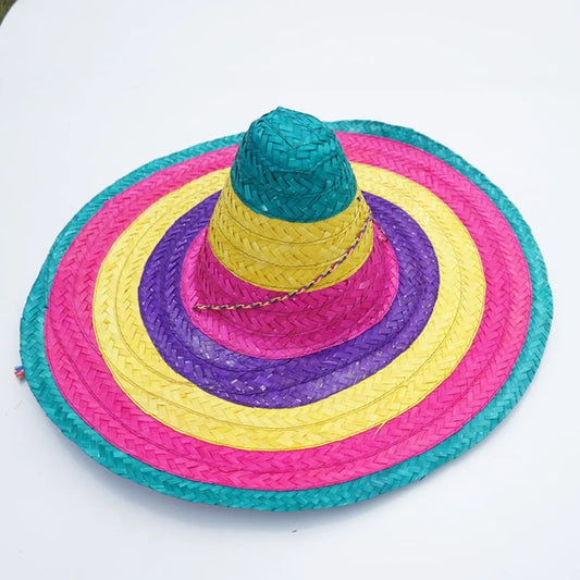 Sombrero Mexican Party Hat Summer Party Halloween Sun Hat Colorful Wide Brim Decor Straw Hats Outdoor