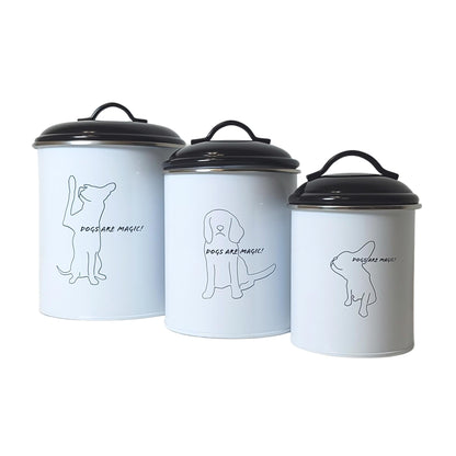 Pet Food & Treat Storage Canisters Set of 3