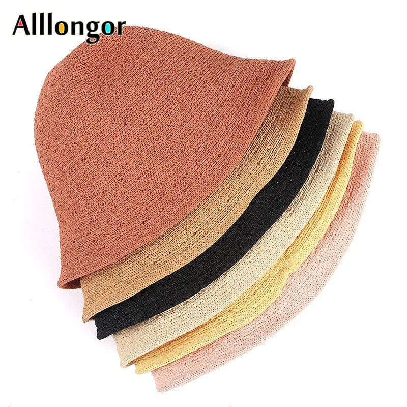 Foldable Sun Hats Women New 2024 Summer Sun Visor Protection Straw Hats Panama Beach Bucket Cap Sombreros De Mujer Sunhats