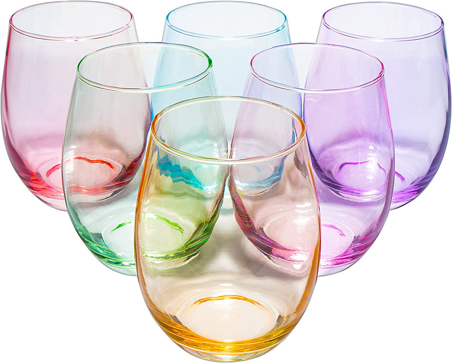 Colored Wine Glass 12 oz Set of 6