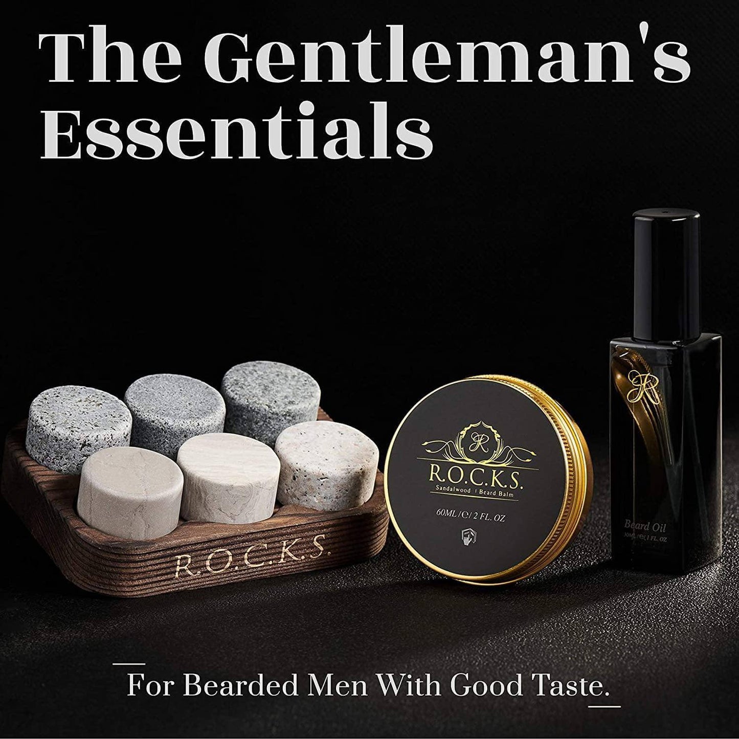 The Gentleman's Essentials - Rocks x Grooming Kit by R.O.C.K.S. Whiskey Chilling Stones