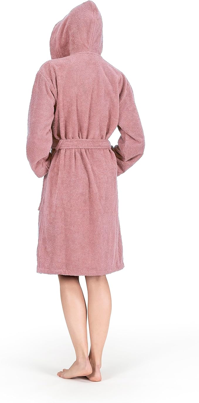 NINE WEST Unisex Bathrobe, 100% Turkish Cotton Hooded Terry Robe, High Absorbent & Quick Dry by Classic Turkish Towels