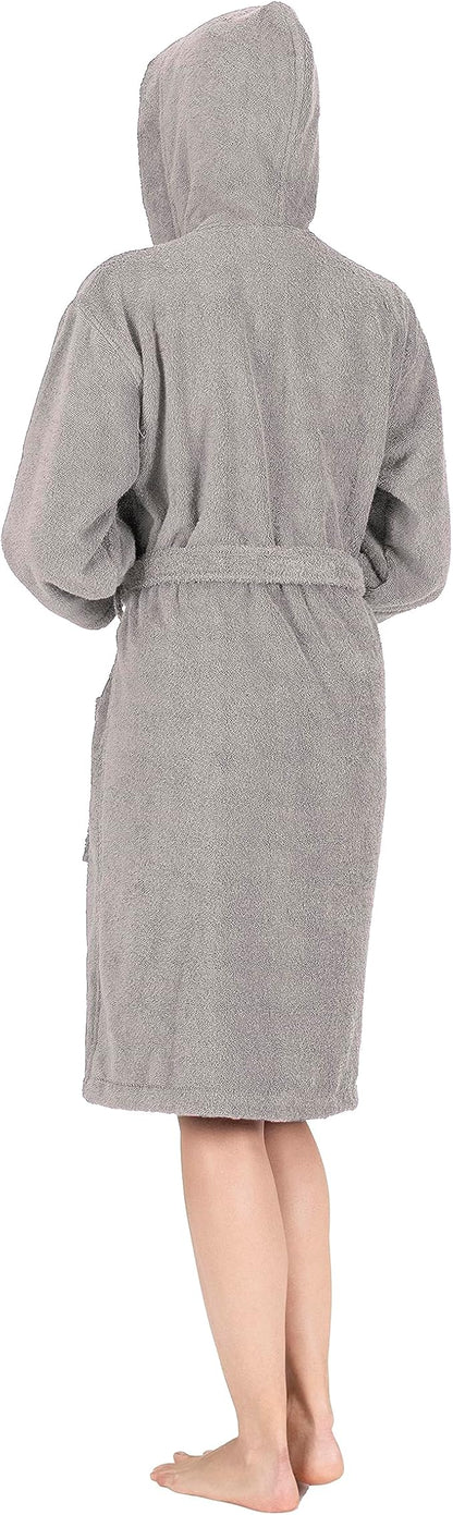 NINE WEST Unisex Bathrobe, 100% Turkish Cotton Hooded Terry Robe, High Absorbent & Quick Dry by Classic Turkish Towels