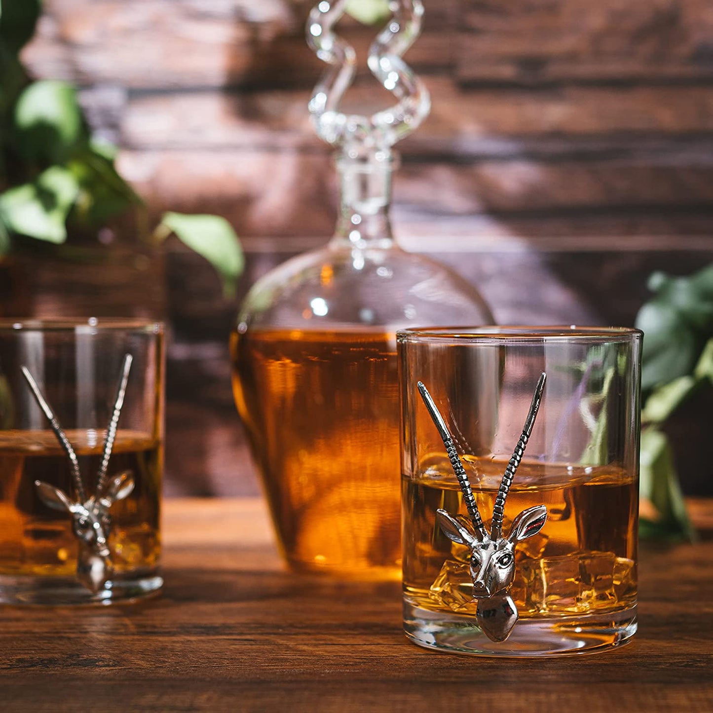 Stag Antler Whiskey Decanter Set