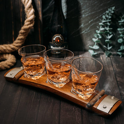 Cigar Whiskey Glass and Coaster Set