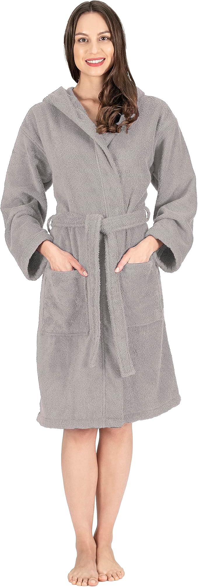 NINE WEST Unisex Bathrobe, 100% Turkish Cotton Hooded Terry Robe, High Absorbent & Quick Dry by Classic Turkish Towels