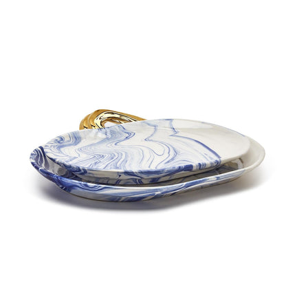 Marbled Blue Pumpkin Plate