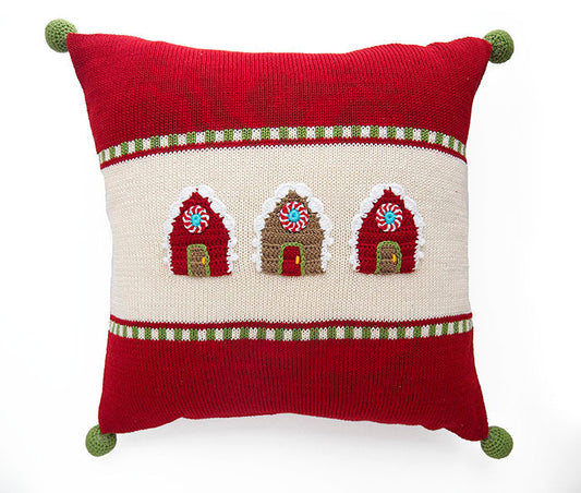 Gingerbread House 14" Pillow by Melange Collection