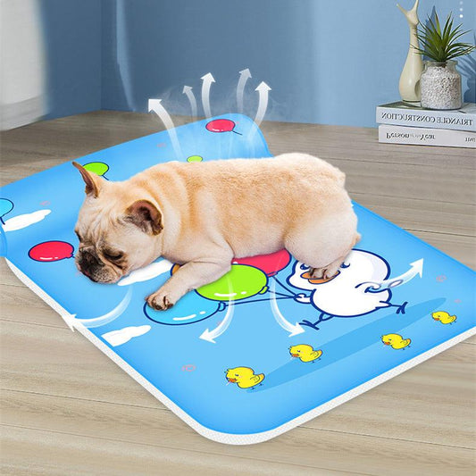 Cool Breeze Pet Comfort Mat: Breathable Cooling Pad With Pillow For Dogs And Cats by Dog Hugs Cat