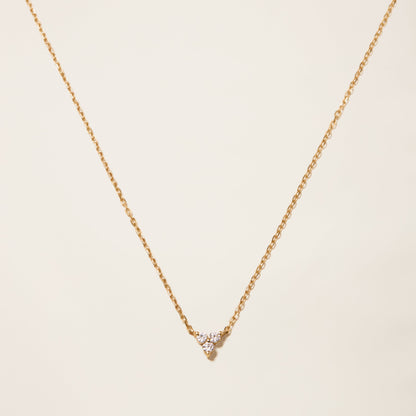 14k Solid Gold Diamond Triplet Necklace by Italic