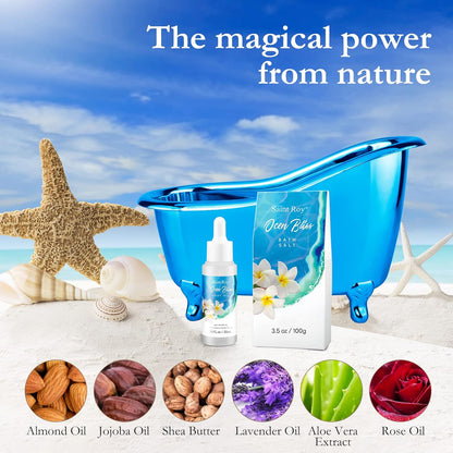 Fathers Day Gifts for Men for Dad Spa Kit Gifts for Her or Him Birthday Gifts for Women, Luxury Home Spa Kit, 8Pcs Bath Gift Set Ocean & Vanilla, Gift Baskets for Women Unique Mother'S Day Gifts