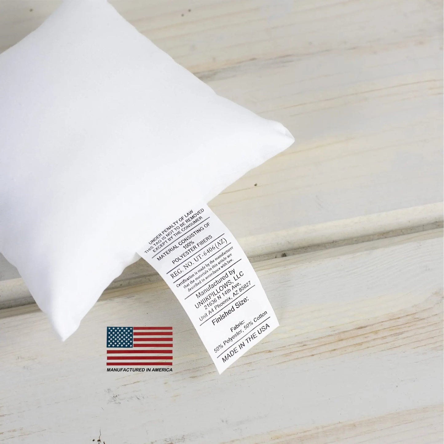 8x8 Hypoallergenic Polyester Pillow Insert