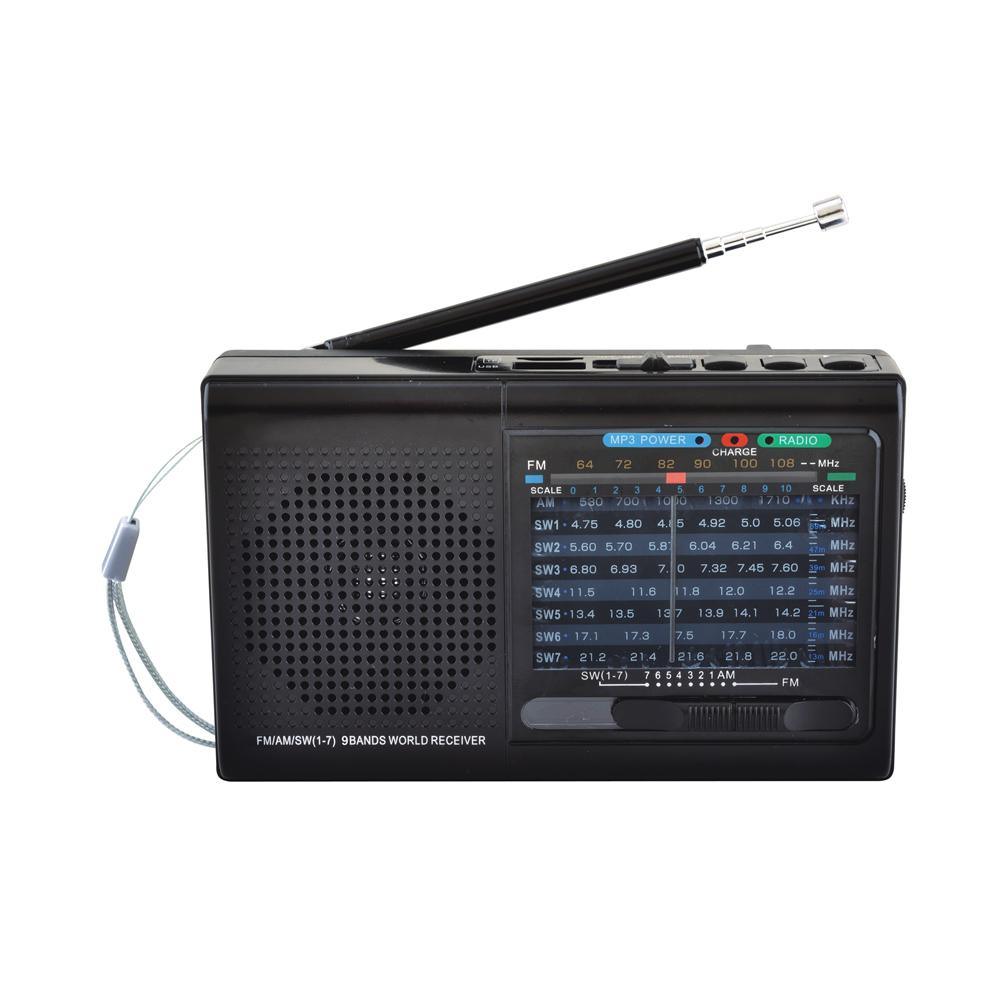 9 Band Radio With Bluetooth Black