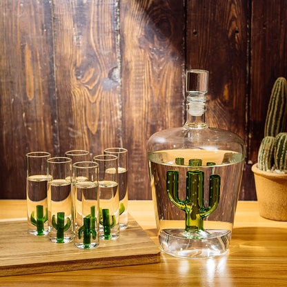 Tequila Cactus Decanter Set