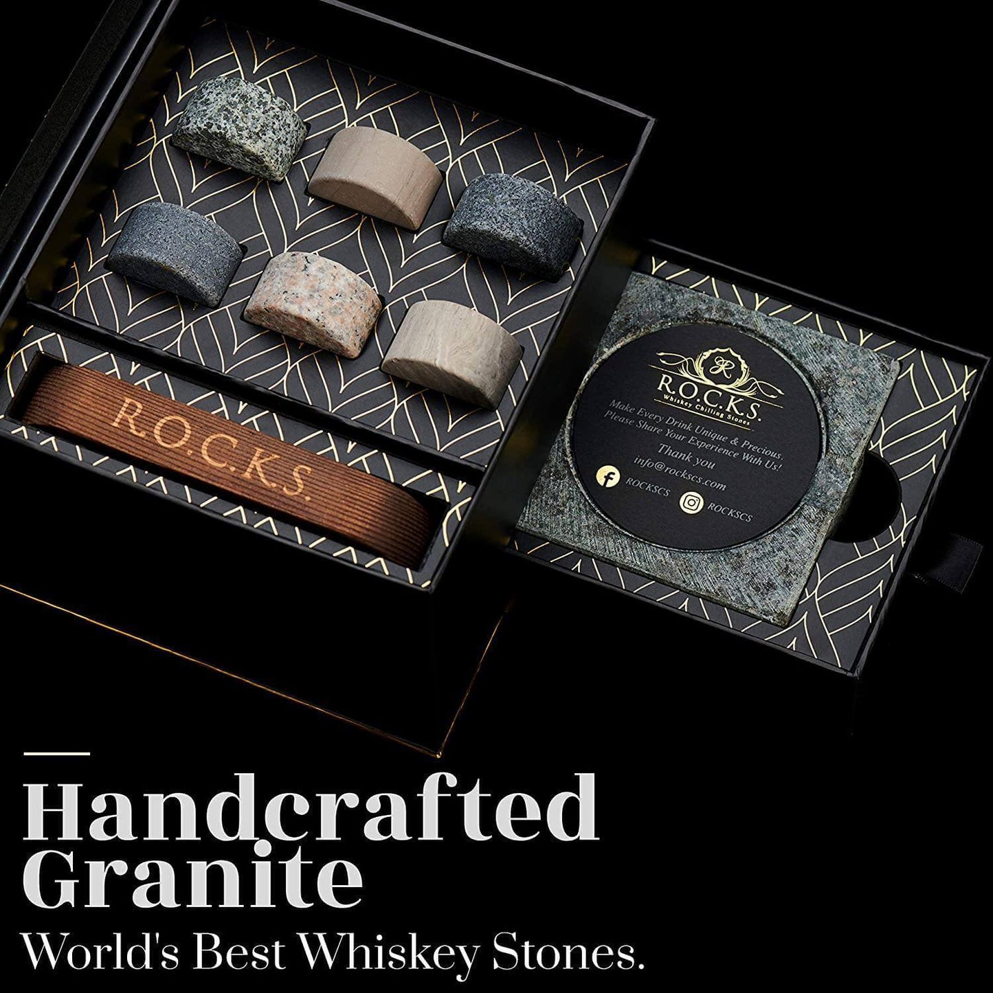 The Gentleman's Set - Cigar Aficionado by R.O.C.K.S. Whiskey Chilling Stones