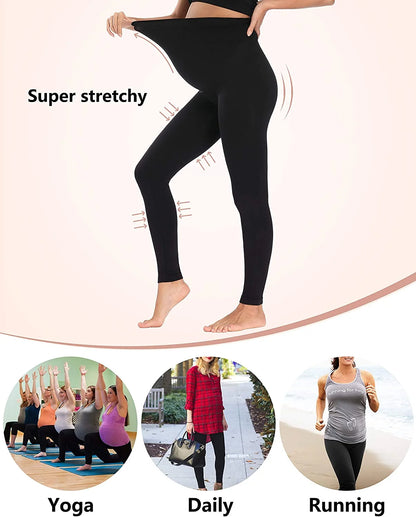 Women'S Seamless Maternity Leggings Pregnancy Yoga Pants Active Wear Workout Leggings