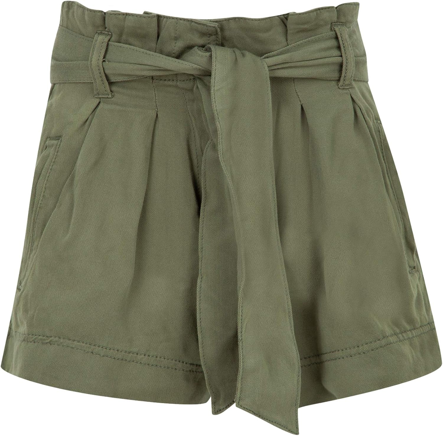 Girls Paperbag Denim Shorts Sand Short High Waist Belted Paper Bag Hot Pants