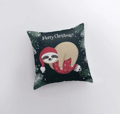 A Merry Little Christmas Sloth Pillow Cover