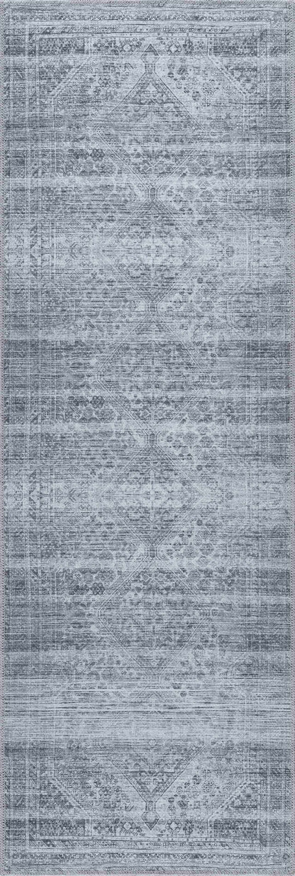Barny Gray Blue Washable Rug